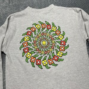 Spitfire The End Sweatshirt Adult Medium Y2K ‎ Floral Logo Screen Print Gray